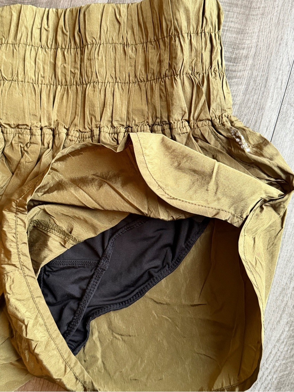 Free People The Way Home Shorts Women’s Sz S Olive Green High Rise Lined Running - Picture 4 of 6